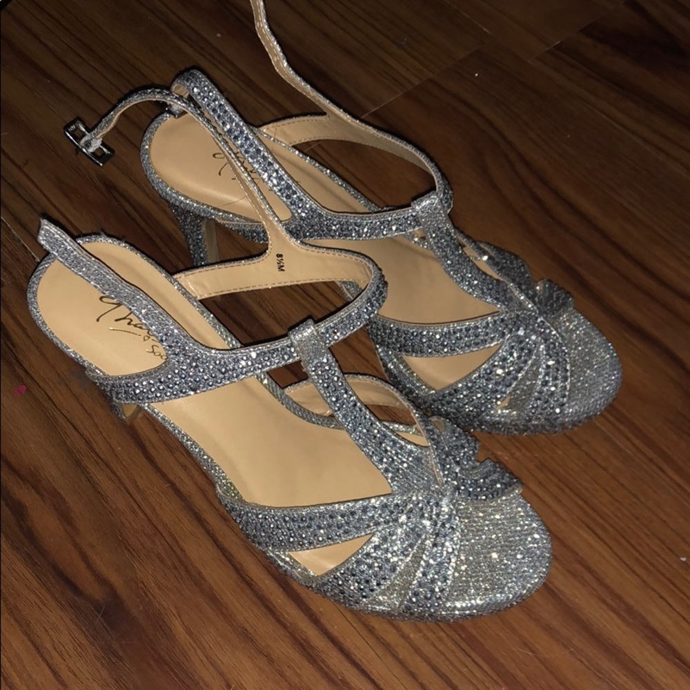 Silver Strappy Heels